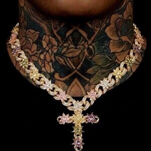 Multi Coloured Cross Necklace With E 8 C 9